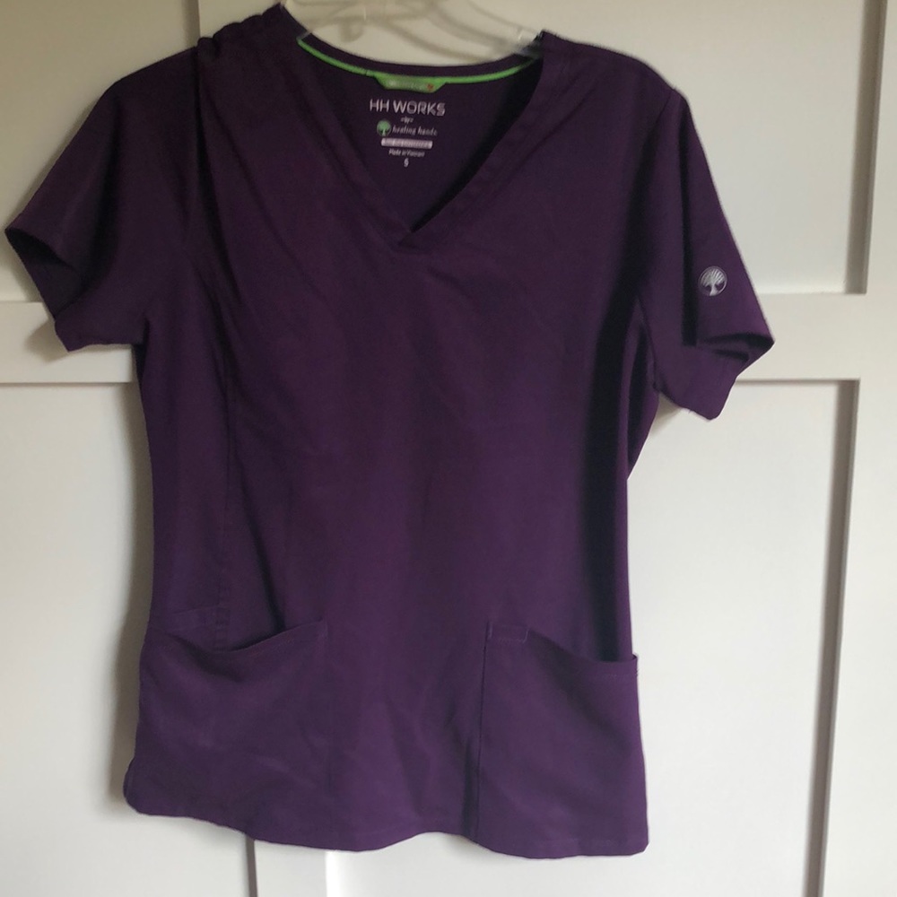 Scrub Set, HH Works By Healing Hands, Size Small, Eggplant color